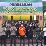 Peresmian Posko PPKM Mikro oleh Bupati Madiun H. Ahmad Dawami Ragil Saputro, S.Sos., dan didampingi Forkopimda Madiun, Sabtu (13/02/2021). Foto: ist.