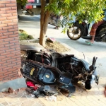 Motor yang terlibat kecelakaan di Pamekasan.