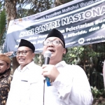 Gus Ahmad Khubby Ali, Wakil Pengasuh Pondok Pesantren Jatinom saat memberikan sambutan, Jumat (22/10/2021). foto: bangsaonline.com 