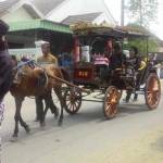 KIRAB PUSAKA: Peserta kirab saat berjalan mengelilingi Kelurahan Ledok Kulon, Kecamatan/Kota Bojonegoro. foto: eky nurhadi/BANGSAONLINE