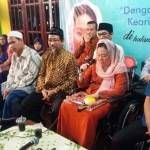 Sinta Nuriyah Abdurrahman Wahid saat menyampaikan ceramah kebangsaan di depan masyarakat lintas agama, Rabu (29/6) petang. foto: romza/ BANGSAONLINE