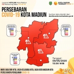 Peta persebaran Covid-19 Kota Madiun.