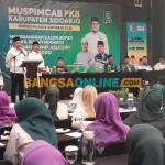 Paslon SAE saat hadiri Muspimcab PKB Sidoarjo, Sabtu (7/9/2024) lalu. foto: Mustain/BANGSAONLINE