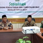 Sosialisasi pendaftaran dan pembatalan haji yang dilakukan Kemenag Lamongan.