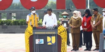 Presiden Jokowi Resmikan Bendungan Semantok, Gubernur Khofifah Optimis Tingkatkan Produktivitas Tani