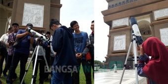 Ramai-ramai Mengamati Gerhana Matahari Cincin, Warga Kediri Kumpul di SLG