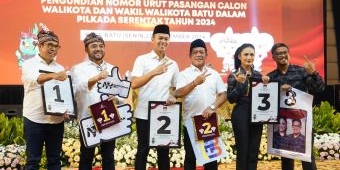 Sah! KPU Undi dan Tetapkan Nomor Tiga Paslon Peserta Pilwali Batu 2024