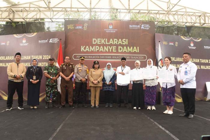 Pj Wali Kota Kediri Hadiri Deklarasi Kampanye Damai Pilkada 2024