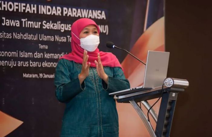 ​Keynote Speaker UNU NTB, Khofifah Dorong Percepatan Indonesia Jadi Global-Hub Ekonomi Syariah