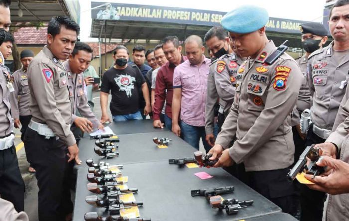 Antisipasi Penyalahgunaan, Sipropam Polres Mojokerto Kota Cek Senpi Anggota