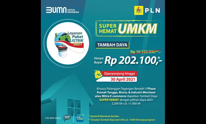 Promo Paket Tambah Daya Listrik PLN Diperpanjang Hingga 30 April 2021