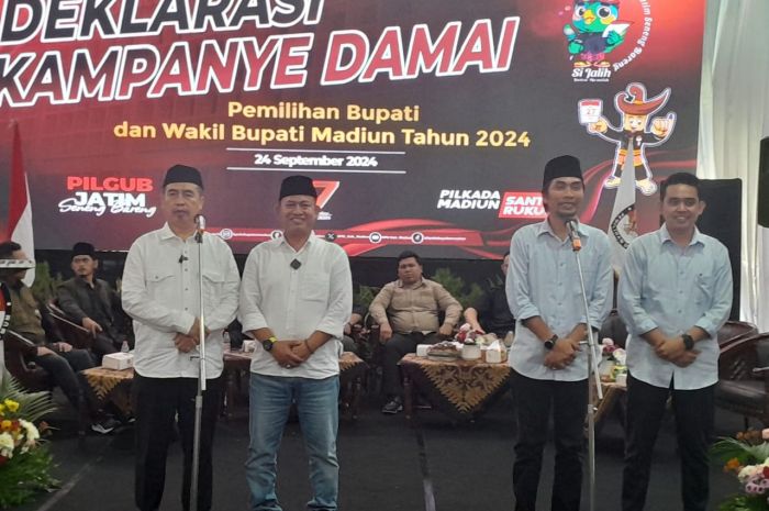 Dua Paslon Peserta Pilbup Madiun 2024 Deklarasi Kampanye Damai