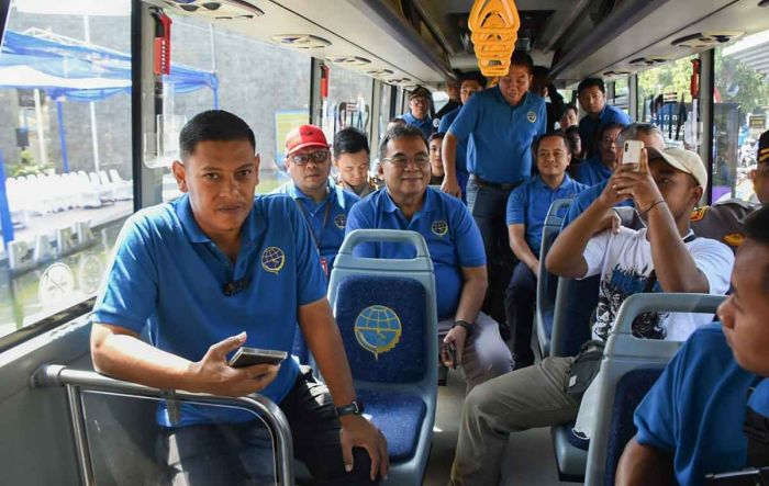 Mas Abu Launching dan Jajal Bus Satria Keliling Kota Kediri