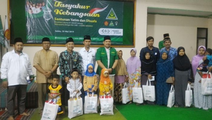 Gelar Tasyakuran Kebangsaan, GP Ansor Sidoarjo Santuni 100 Anak Yatim