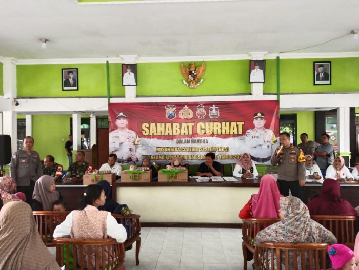 Diskusi Sahabat Curhat, Polsek Krembung Sidoarjo Ajak Jaga Kerukunan Jelang Pilkada Serentak