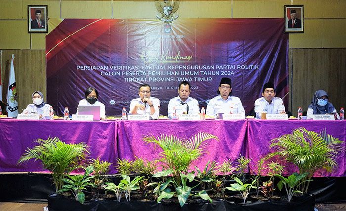 Jelang Verifikasi Faktual Pemilu 2024, KPU Jatim Gandeng Parpol dan Stakeholder Samakan Persepsi