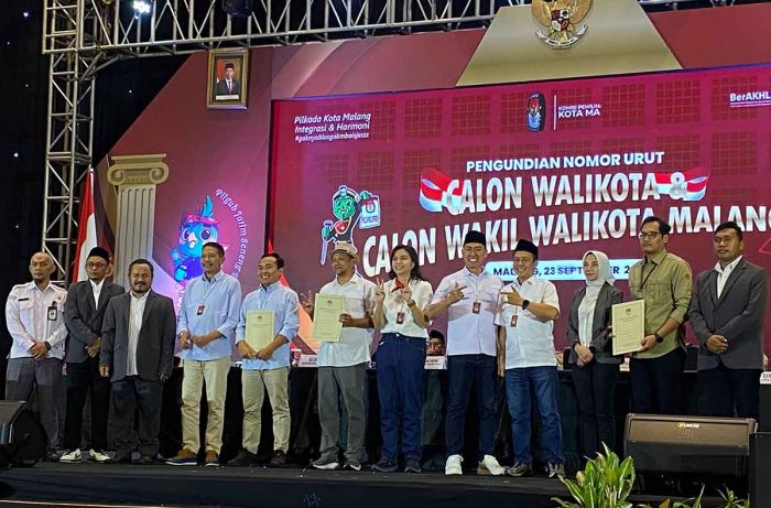 KPU Kota Malang Undi Nomor Urut Paslon, Berikut Daftarnya