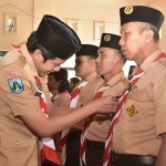 Wakil Bupati Trenggalek, Syah Muhammad Natanegara, saat melantik sejumlah pengurus baru Kwaran Pule.