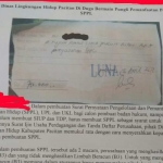 Bukti surat peringatan yang dikirim oknum media ke DLH Pacitan.