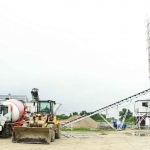 Ready-Mixed Batching Plant Palembang milik SIG dengan kapasitas terpasang 60 m3 per jam dan volume produksi sebesar 45 m3 per jam di Pemulutan, Kabupaten Ogan Ilir, Sumatra Selatan. Foto: Ist