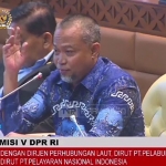 Syafiuddin saat RDP dengan Dirjen Perhubungan Laut Kementerian Perhubungan yang dihadiri oleh Dirut PT. Pelabuhan Indonesia (Persero) dan Dirut PT. Pelayaran Nasional Indonesia (Pelni).