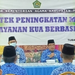 Kemenag Tuban menggelar Bimtek Peningkatan Mutu Layanan KUA Berbasis IT bagi Kepala KUA dan Operator, di Aula KUA Kecamatan Tuban, Kamis (17/06/2021).