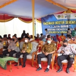 Kapolresta Sidoarjo, Kombes Pol Kusumo Wahyu Bintoro, saat mengikuti zoom meeting program 1 Juta Vaksin Booster.