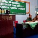 Rapar koordinasi jajaran Kodim dengan Dinas Pertanian Ponorogo.