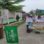 Suasana kirab Hari Santri Nasional tahun ini yang digelar MWCNU Sariejo, Lamongan.