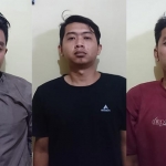 Tiga Tersangka judi kartu Remi masing-masing, April, Bayu, dan Agung. (foto: ist)