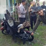 Kondisi motor korban usai terbakar.