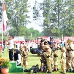 Atraksi drama kolosal yang dimainkan siswa TK dihadapan Bupati Madiun.