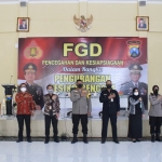 Polresta Sidoarjo bersama BPBD Kabupaten Sidoarjo mengadakan FGD pencegahan dan kesiapsiagaan dalam rangka pengurangan risiko bencana.