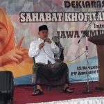 KH Dr Asep Saifuddin Chalim, Pengasuh PP Amanatul Ummah  saat acara sosialisasi Khofifah Indar Parawansa  di PP Amanatul Ummah Pacet Mojokerto. foto: istimewa