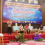 Para narasumber yang hadir di acara diskusi Tolak Hoax di Era Industri 4.0, Rabu (24/4/2019).