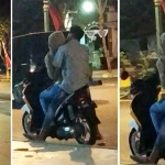 Kolase tangkapan layar video sepasang muda-mudi sedang bermesraan di depan Taman Ispirasi Rakyat, Pamekasan.