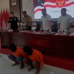 Konferensi pers ungkap kasus pencabulan di Mapolres Mojokerto Kota.