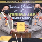 Sertijab Kapolres Madiun, dari AKBP Bagoes Wibisono ke AKBP Jury Leonard Siahaan.