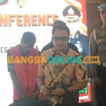 Konferensi pers terkait perampokan toko kelontong di Surabaya. Foto: RUSMIYANTO/BANGSAONLINE