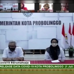 Rilis penambahan pasien yang terpapar Covid oleh Gugus Tugas (Gugas) Percepatan Penanganan Covid-19 Kota Probolinggo melalui virtual. 