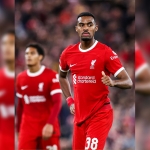 Ryan Gravenberch cetak gol pertama Liverpool saat kontra Union SG di Liga Europa. 