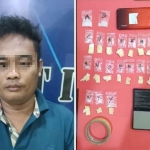 Tersangka dan barang bukti yang diamankan polisi.