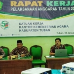 Raker Kemenag Tuban membahas pelaksanaan anggaran tahun 2020.