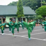 Tampak anggota Korem Madiun mengikuti latihan beladiri militer Yong Modoo.