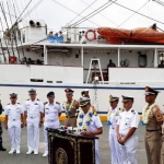 Kedatangan KRI Bimasuci Disambut Hangat di Manila. Hadir Athan TNI AL di Filipina, Kolonel Mar Reza, dan perwakilan Angkatan Laut Filipina Cdr Jeffrey A. Magbanua PN.