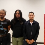 (Kiri-kanan) Anggota band The S.I.G.I.T Farri Icksan dan Aditya Bagja, serta kurator musik Soundrenaline 2019 Widi Puradiredja.