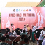 Giat Vaksinasi Merdeka Anak yang digelar di SDN Jati Sidoarjo.