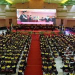 Wisuda Periode V Tahun 2021/2022 di Gedung Uuditorium Universitas Negeri Jember, Sabtu (2/7/2022).