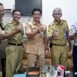 Kabid dan Kasi Kepemudaan Dispora Pamekasan bersama tokoh pemuda Pamekasan Herman siap menyukseskan Haornas 2019.