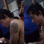 Pria bertato yang disangka maling kompor di Balonggarut, Krembung, Sidoarjo.